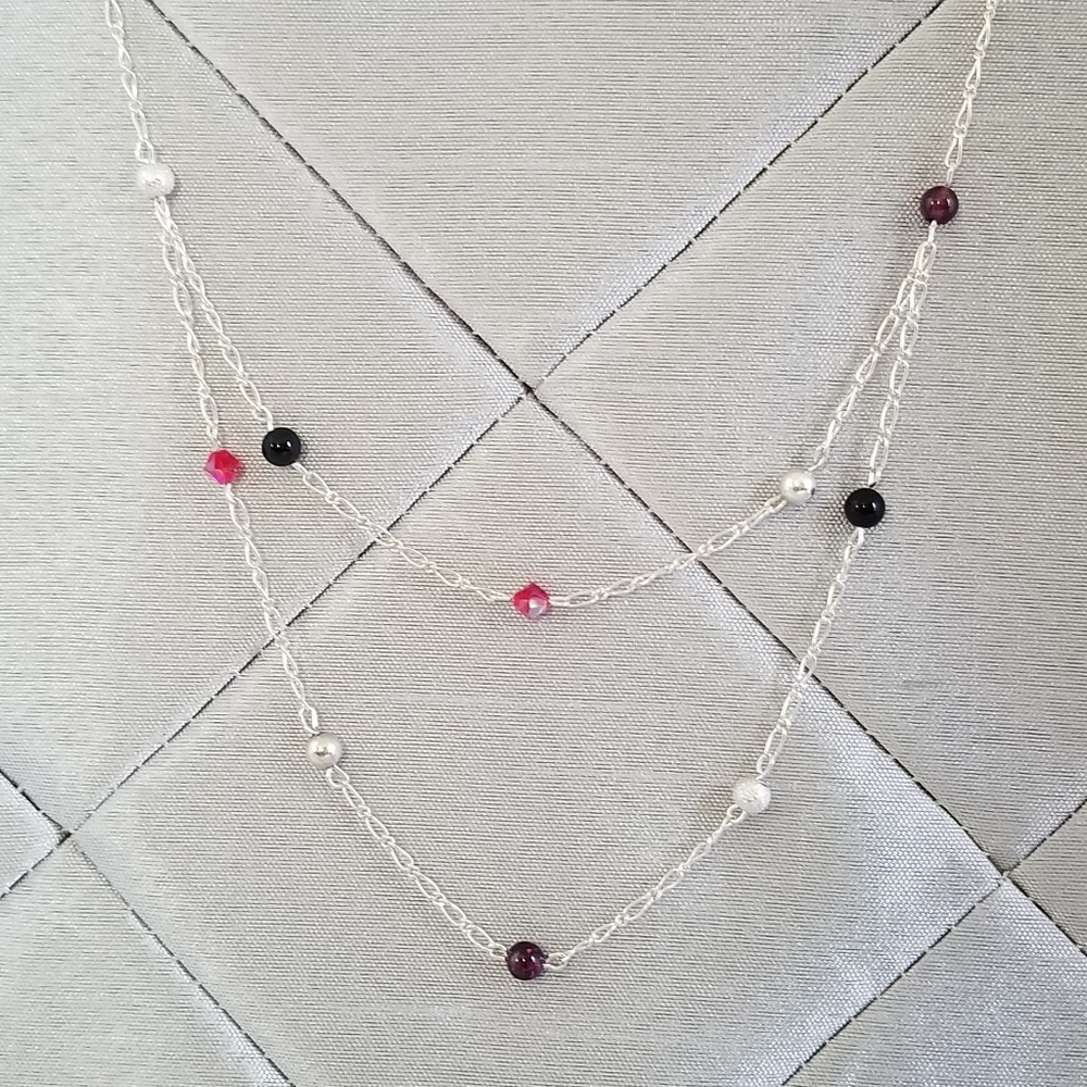 Sterling Silver & Gem Necklace